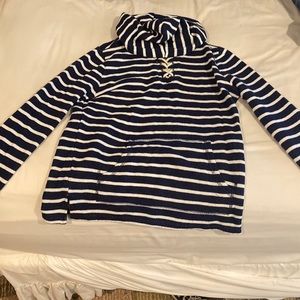 blue striped hoodie